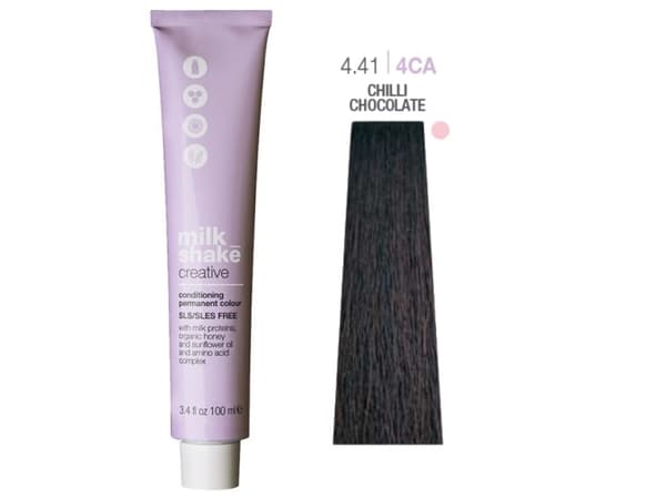 Milk Shake Milk Shake, Creative, SLS/SLES-Free, Permanent Hair Dye, 4.414CA Chili Chocolate, 100 ml For Women