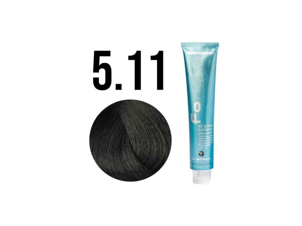 Vopsea permanenta Fanola Crema Colore 5.11 Light Chestnut Intense Ash, 100ml