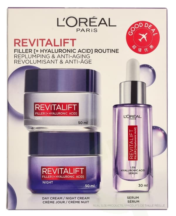 L'Oreal Revitalift Filler Renew Routine Set 130 ml Day Cream 50ml/Night Cream 50ml/Serum 30ml