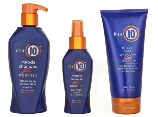 It's a 10 Keratin Set 711.4 ml Shampoo 295,7ml/Conditioner 295,7ml/Leave-in 120ml