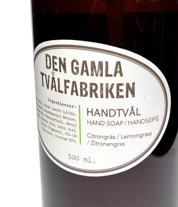 Sæbe med pumpe citrongræs citrongræs 500 ml