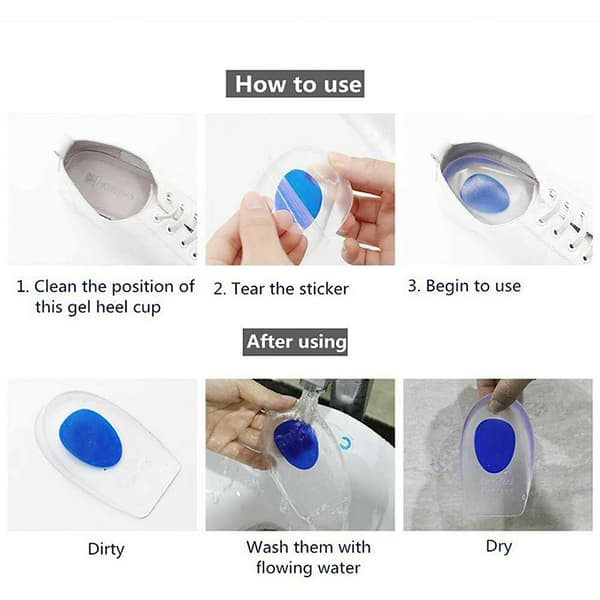 Heel Support Shoe Pads Gel Silicone Orthotic Plantar Care