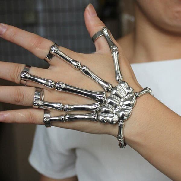 Unikke håndsmykker - metal - skeletdesign