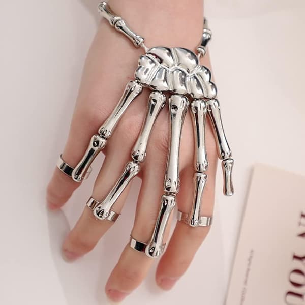 Unikke håndsmykker - metal - skeletdesign