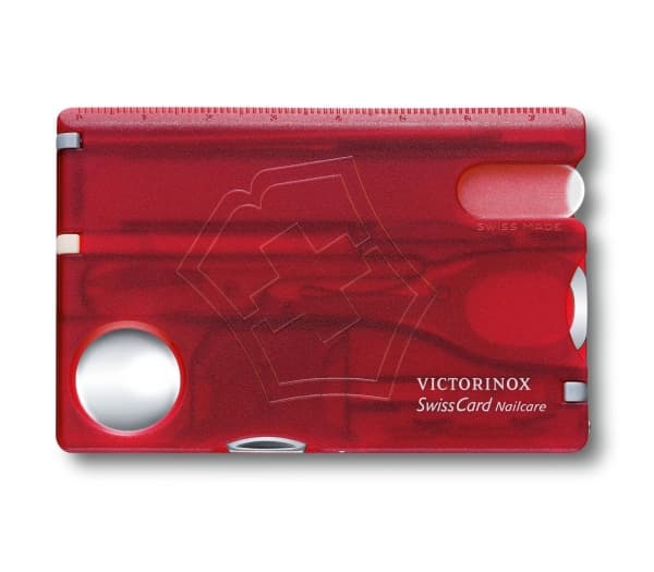 Victorinox V-0.72 40.T Taskuveitsi Swiss Card, punainen läpinäkyvä