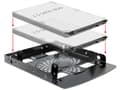 Miniatyrbild 3 av 5: Delock Installation frame 3.5" > 2 x 2.5" HDD - Adapter för lagringsfack - 3,5 till 2,5 tum - svart