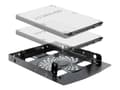 Miniatyrbild 2 av 5: Delock Installation frame 3.5" > 2 x 2.5" HDD - Adapter för lagringsfack - 3,5 till 2,5 tum - svart