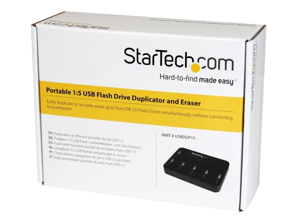 StarTech.com Standalone 1:5 USB Flash Drive Duplicator and Eraser - Flash Drive (USB 3.0/2.0/1.1) Copier - 2 Duplication Modes (USBDUP15) - USB-stasj