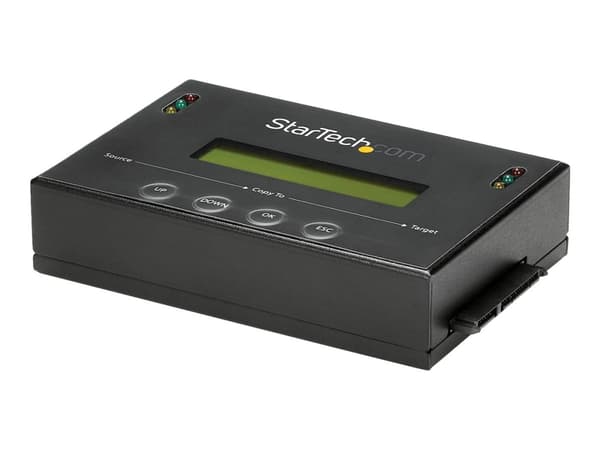 StarTech.com 1:1 Hard Drive Duplicator and Eraser for 2.5" & 3.5" SATA HDD SSD - LCD & RS-232  - 14GBpm Duplication Speed - Cloner & Wiper (SATDUP11)