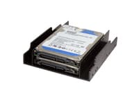 LogiLink AD0010, 2x 3,5", kantpanel, 2,5", Sort, plast, 122 mm