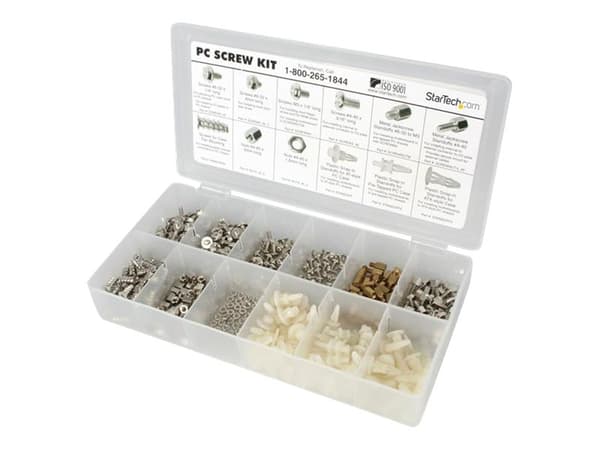 StarTech.com Deluxe Assortment PC Screw Kit - Screw Nuts and Standoffs - Screw kit - PCSCREWKIT - Skruvsats