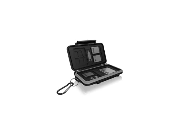 ICY BOX 60751 Hukommelseskort-etui SD-kort, MicroSD-kort, CFast-kort Sort/Grå