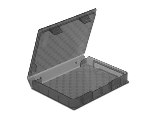 Delock Protection Box - Beskyttende etui til harddisk - kapacitet: 1 hårddisk (2,5") - grå