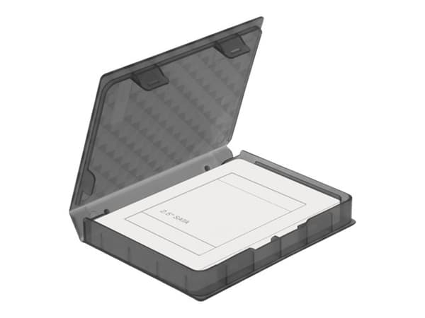 Delock Protection Box - Beskyttende etui til harddisk - kapacitet: 1 hårddisk (2,5") - grå Grå