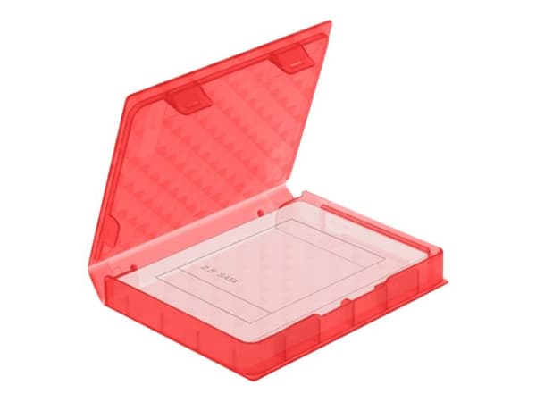Delock Protection Box - Beskyttelsesboks for harddisk - kapasitet: 1 harddiskstasjon (2,5") - rød