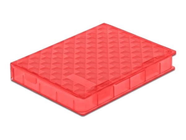 Delock Protection Box - Beskyttelsesboks for harddisk - kapasitet: 1 harddiskstasjon (2,5") - rød