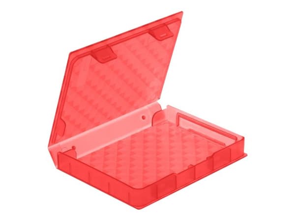 Delock Protection Box - Beskyttelsesboks for harddisk - kapasitet: 1 harddiskstasjon (2,5") - rød