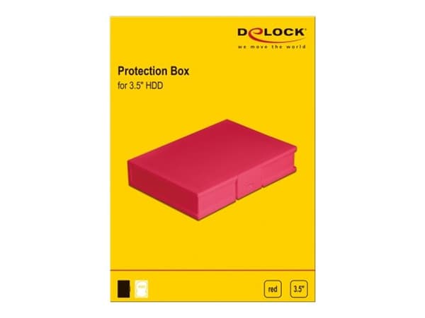 Delock Protection Box - Skyddad hårddisk - kapacitet: 1 hårddisk (3,5") - röd