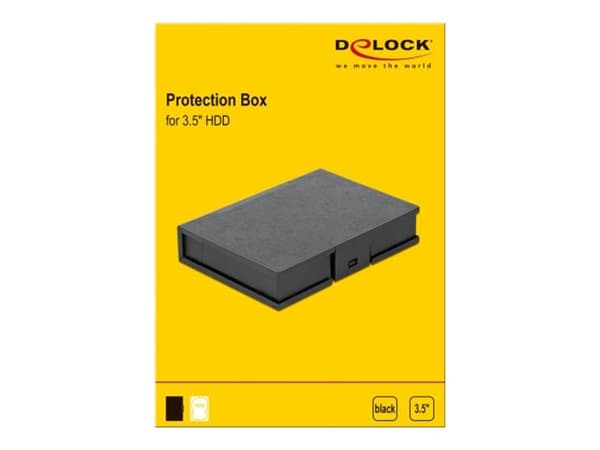 Delock - Beskyttelsesboks for harddisk - kapasitet: 1 harddiskstasjon (3,5") - svart
