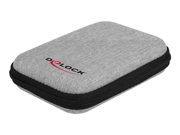 Delock Protection Bag - Beskyttelsesboks for harddisk - kapasitet: 1 harddiskstasjon (2,5") - grå, svart