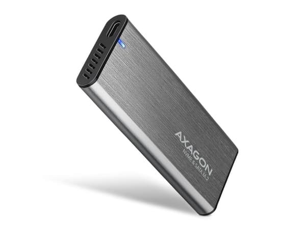 AXAGON EEM2-SG2 RAW BOX eksternt kabinett for M.2 SSD-er USB-C 3.2 Gen 2 - sølv