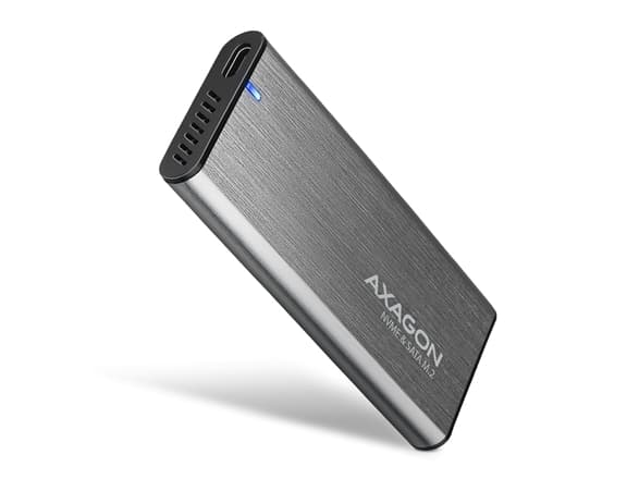 AXAGON EEM2-SG2 RAW BOX eksternt kabinett for M.2 SSD-er USB-C 3.2 Gen 2 - sølv