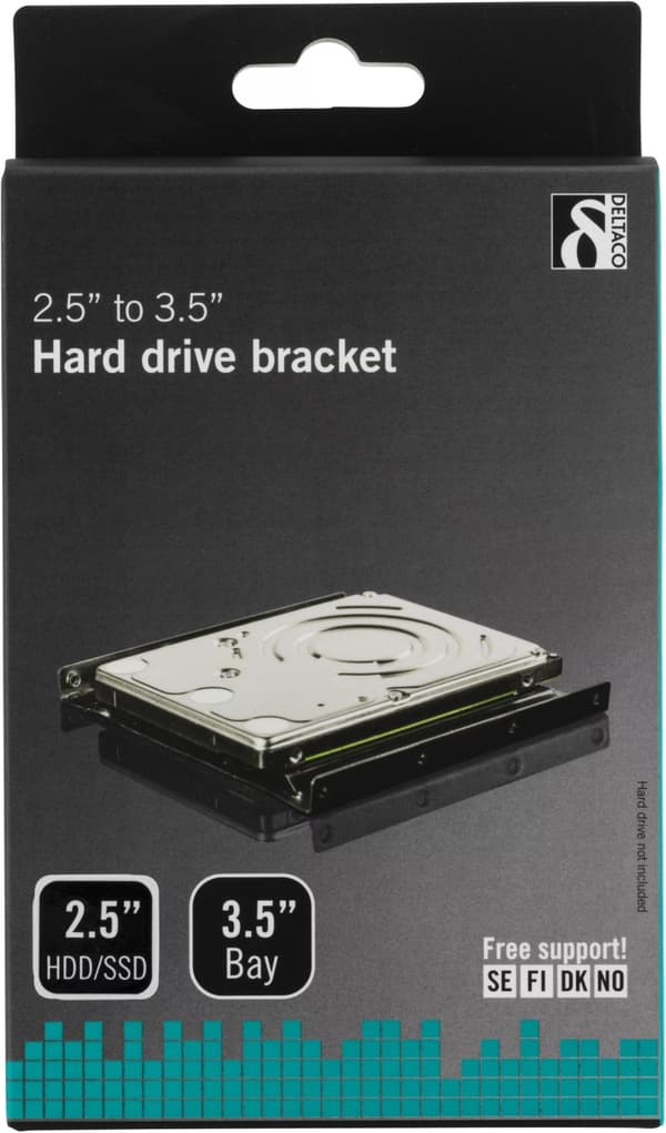 DELTACO monteringsramme for at kunne montere en 2,5" harddisk i en 3,5