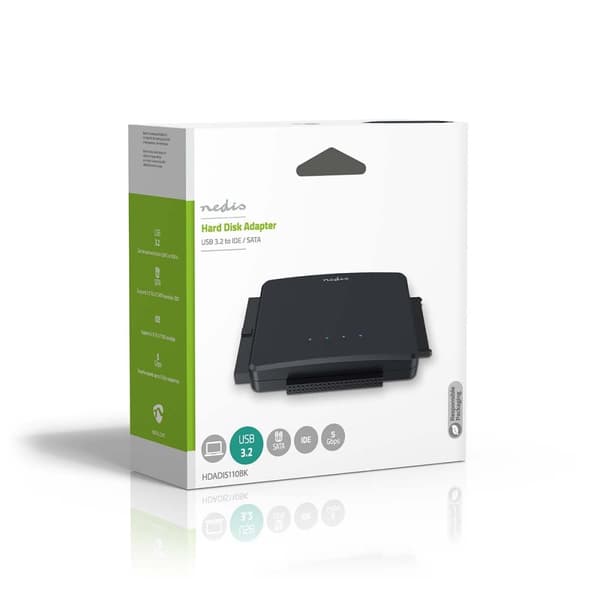 Nedis Harddisk adapter | USB 3.2 Gen1 | 2.5 / 3.5 " | IDE + SATA | Strømforsyning