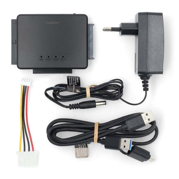 Nedis Harddisk adapter | USB 3.2 Gen1 | 2.5 / 3.5 " | IDE + SATA | Strømforsyning