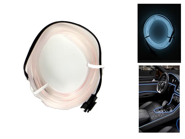 Glowstrip 300cm med glödande effekt styling som neon / EL-wire Kall-vit / Cold-white