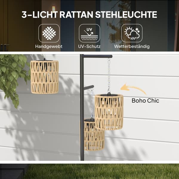 Solar Gulvlampe, 45x45x178 cm, Sort og Gul