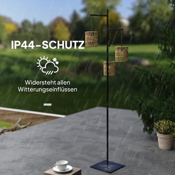 Solar Gulvlampe, 45x45x178 cm, Sort og Gul