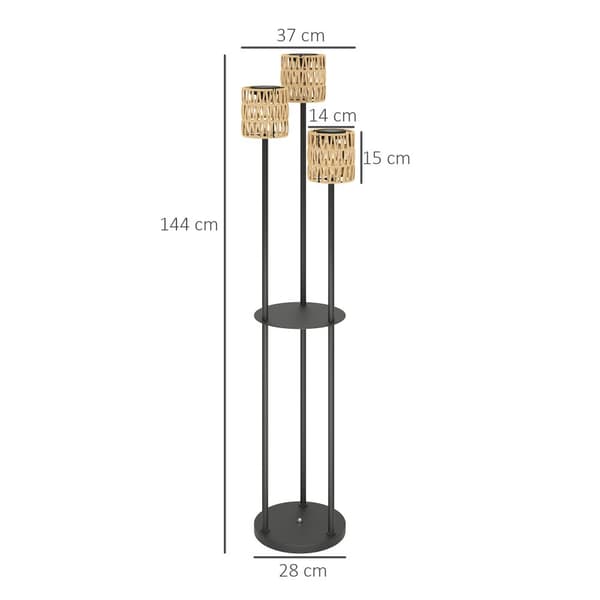 Golvlampa, Solar, Ø37x144H cm, Svart och Gul