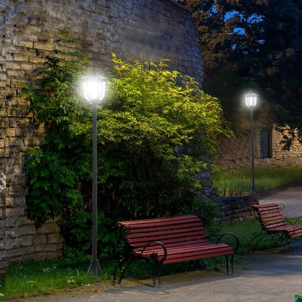 Solträdgårdslampa, 30/60 Lumen, Ø26.5xH177 cm, Svart