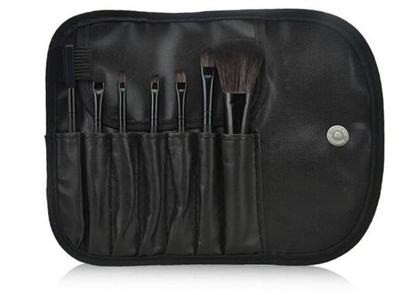 7st sminkborstar, professionellt make up set med fodral