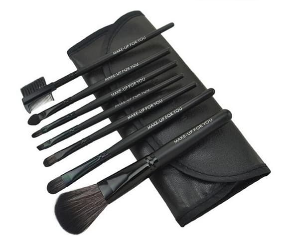 7st sminkborstar, professionellt make up set med fodral