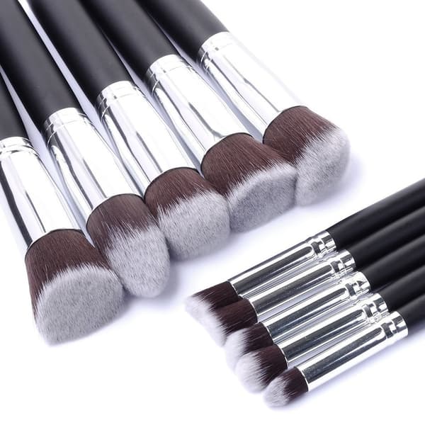 10st Professionella sminkborstar, make up set - Silver