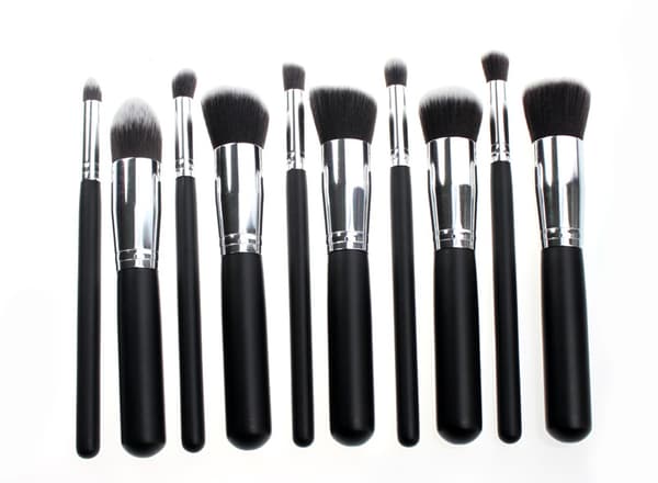 10st Professionella sminkborstar, make up set - Silver