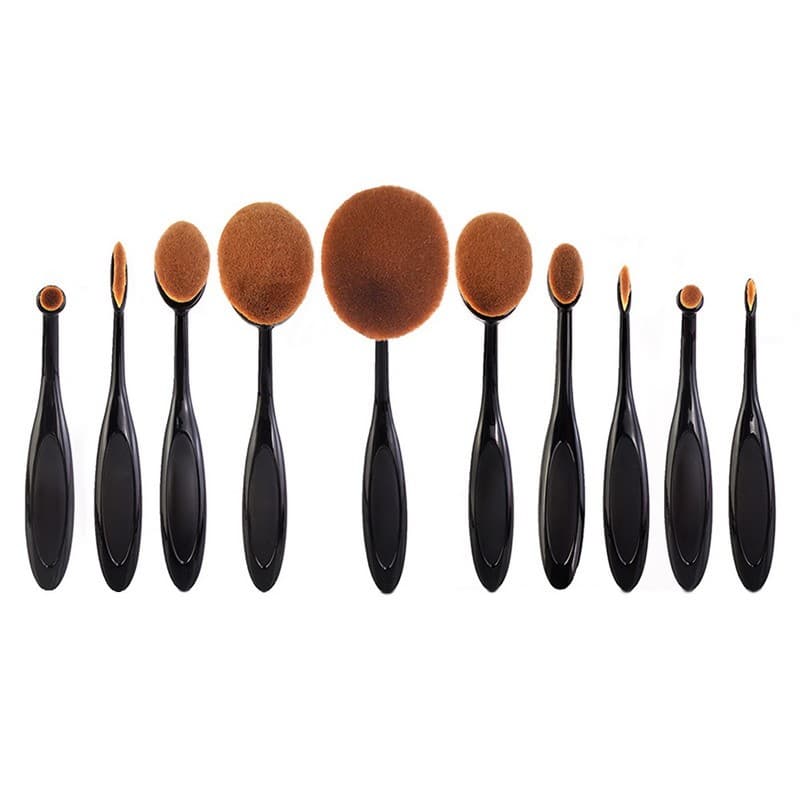 10-pcs oval brush , makeup brushes