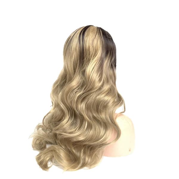 Parykk Blond/brun inkl. parykknett og hårforlengelseskam