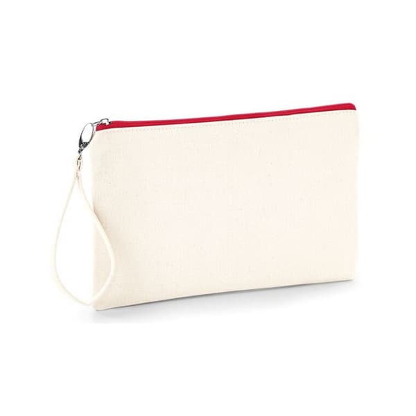 Westford Mill Canvas Wristlet Pouch Natural/Red One Size