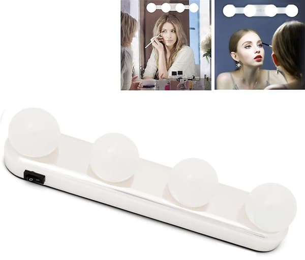 Zoe Ayla Led Vanity Mirror Lights Makeup 4 Bulbs Portable Hollywood Style Lamps