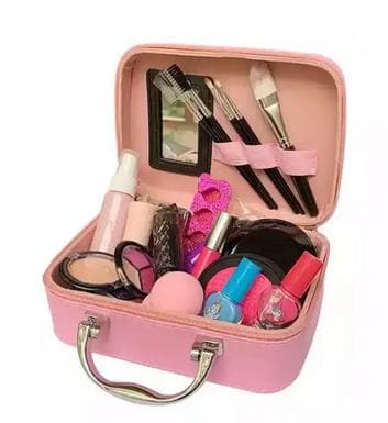 Makeup set för barn, flickor, kosmetisk sminkväska med förvaringslåda, för tjej 3+ år