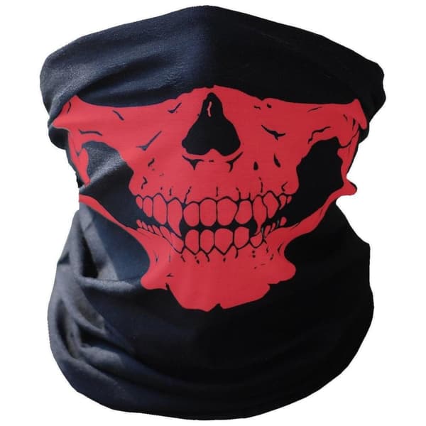 Skelet Maske / Halstørklæde / Tørklæde | Halloween - Skeleton Mask Rød