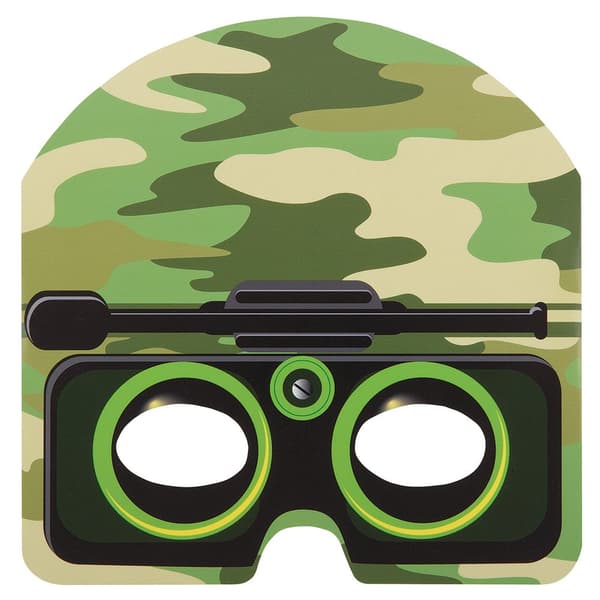 Unique Party Militær camo ansigtsmasker (pakke med 8) Green One Size