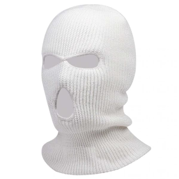 Vit Balaklava Skidmask Rånarluva