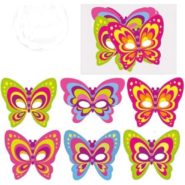 Playwrite Butterfly Party Mask (Pack of 12) Multicoloured One Size