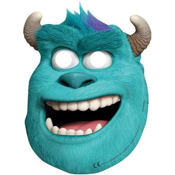 Monsters Inc Sulley Cardboard Party Mask (Pack of 6) Blue/White One Size