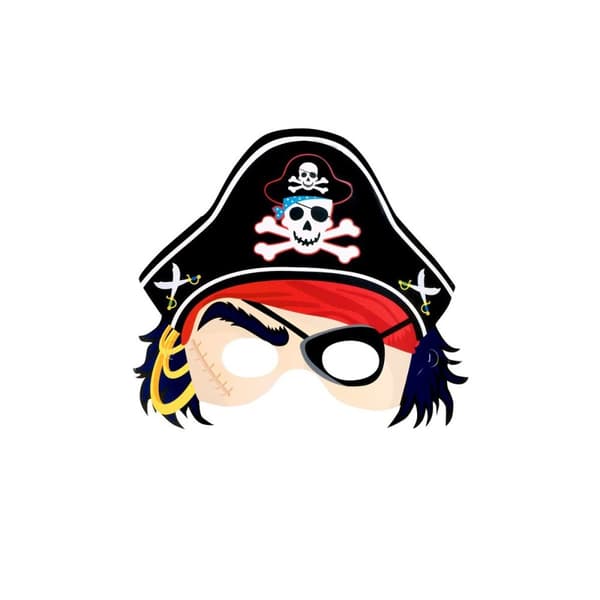 Amscan Pirate Cardboard Eye Mask (Pack of 8) Multicoloured One Size
