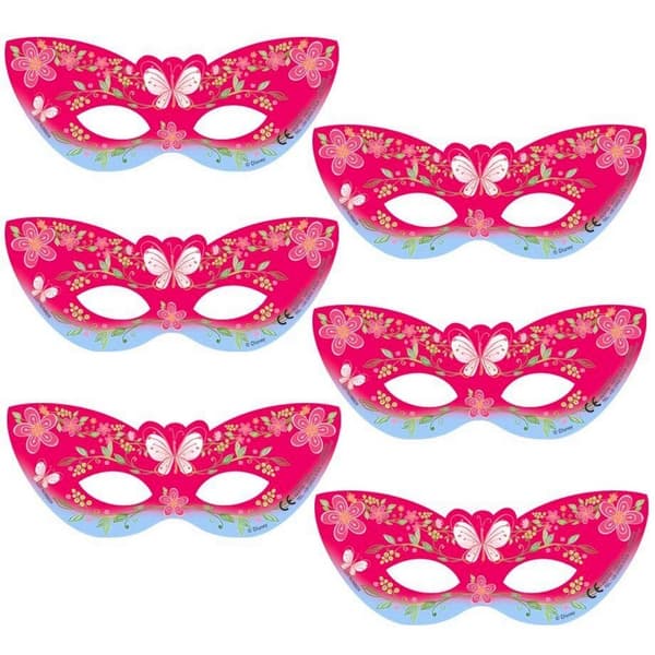 Disney Princess Cardboard Eye Mask (Pack of 6) Pink One Size